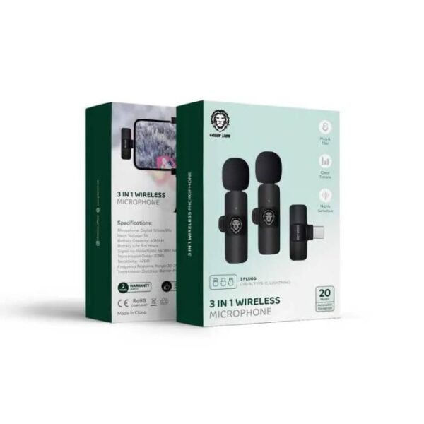 میکروفون بی سیم 3 در 1 گرین لاین مدل GN3WIRMICPBK - تصویر 2