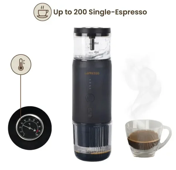 اسپرسوساز پرتابل و مسافرتی لپرسو مدل Portable Espresso Machine - تصویر 2
