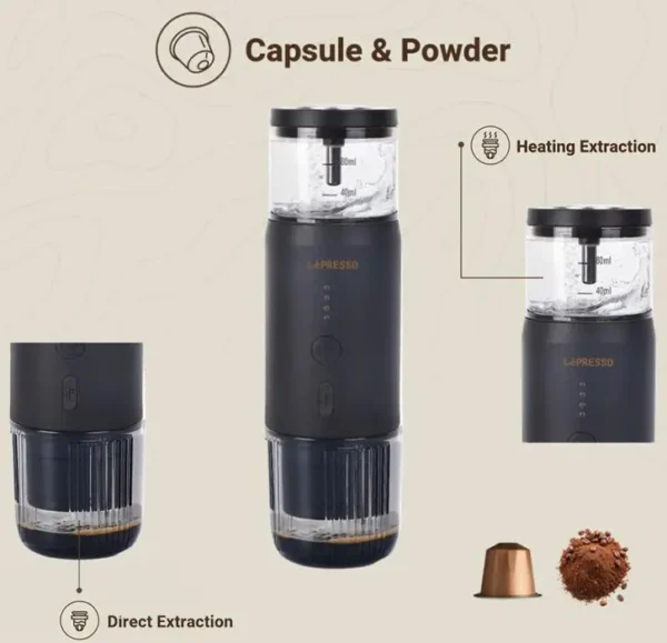 اسپرسوساز پرتابل و مسافرتی لپرسو مدل Portable Espresso Machine - تصویر 3