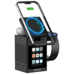 استیشن شارژ بی‌سیم گرین لاین Smart Station Pro با نمایشگر LCD و اسپیکر
