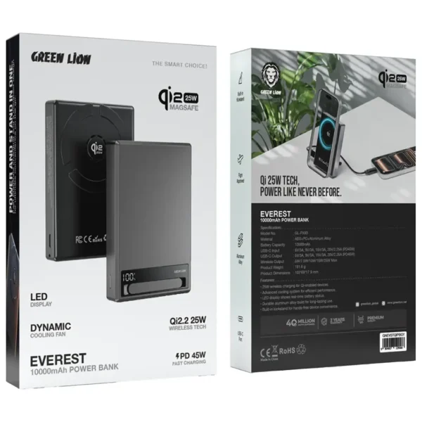پاوربانک اورست ۱۰۰۰۰ میلی‌آمپر گرین Green Everest 10000mAh Power Bank - تصویر 2