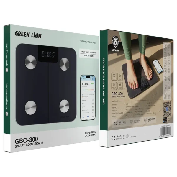 ترازو هوشمند گرین لاین GBC-300 مشکی | ترازوی دیجیتال آنالیز بدن - تصویر 2