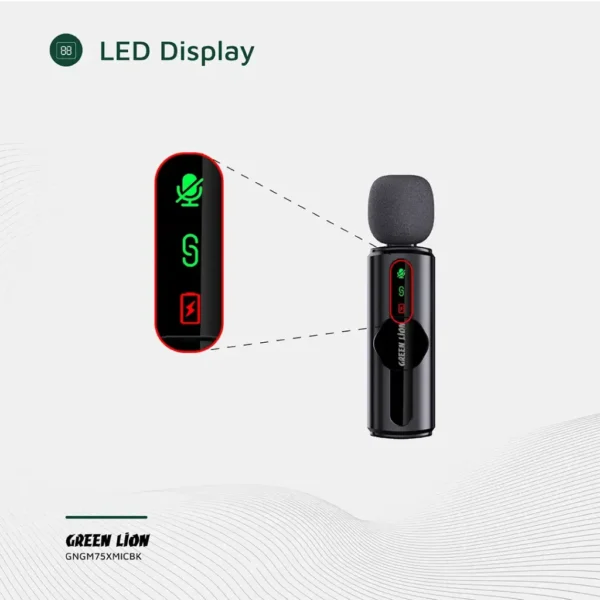 میکروفون بی‌سیم گرین لاین GM-75X با حذف نویز 3 سطحی مدل GNGM75XMICBK - تصویر 3
