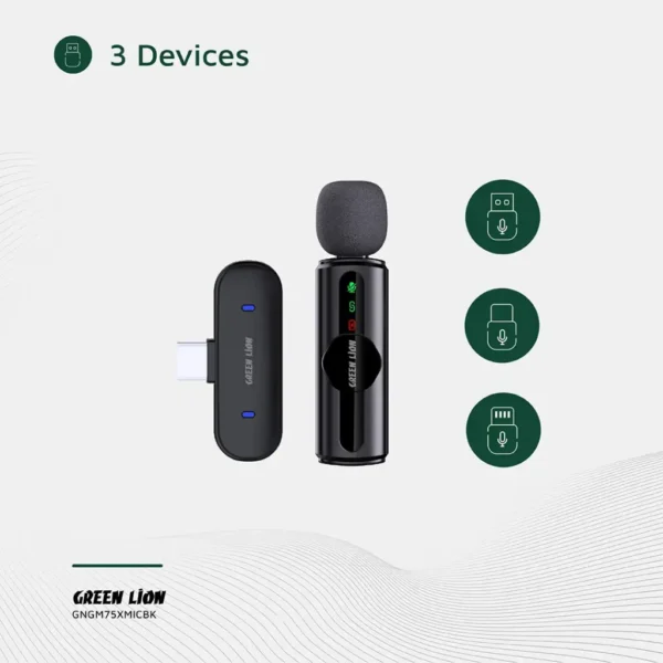 میکروفون بی‌سیم گرین لاین GM-75X با حذف نویز 3 سطحی مدل GNGM75XMICBK - تصویر 4