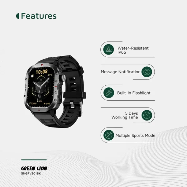 ساعت هوشمند گرین لاین Gravix | GNGRV201BK - تصویر 4