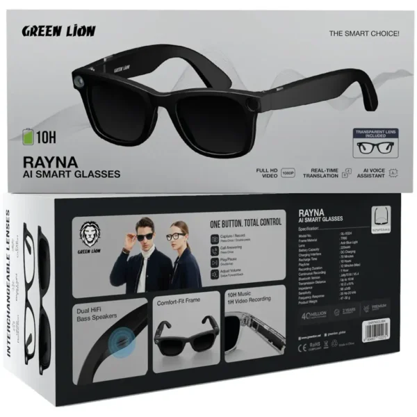 عینک هوشمند هوش مصنوعی گرین لاین Rayna AI Smart Glasses - تصویر 2