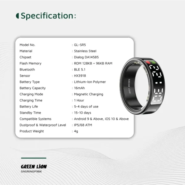 حلقه هوشمند گرین لاین Smart Ring Pro با نمایشگر دیجیتال - تصویر 2