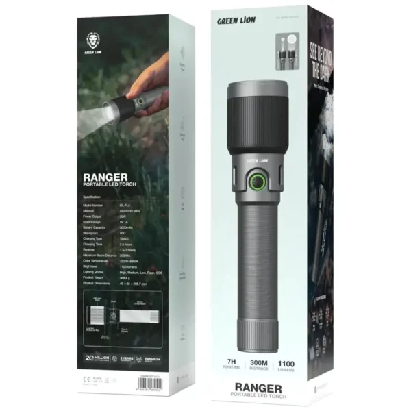 چراغ قوه LED قابل حمل گرین لاین مدل Ranger - تصویر 2