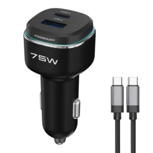 شارژر فندکی پاورولوژی A+C PORT WITH C TO C CABLE 75W