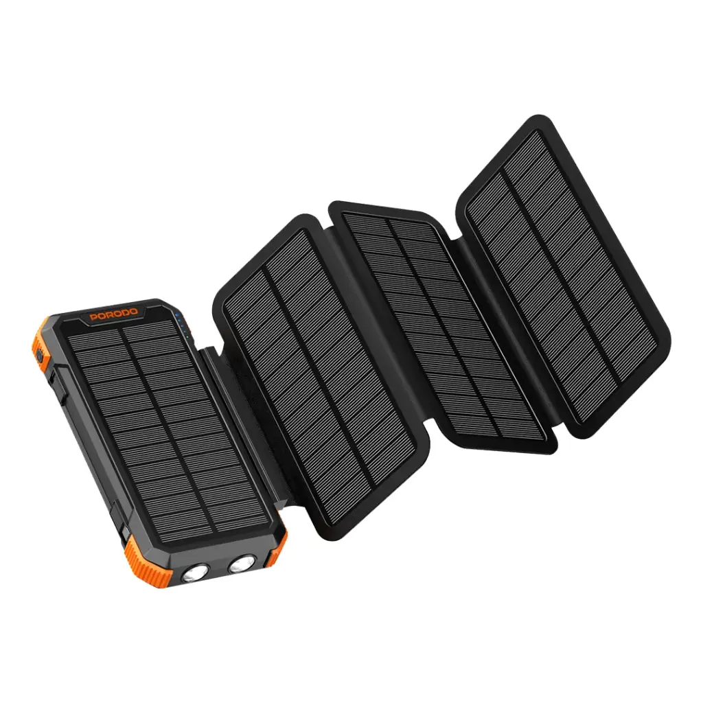 پاوربانک خورشیدی پورودو 20000mAh | 4-Panel Solar | PDPBFCH070BK