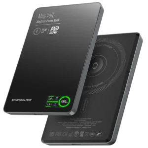 پاوربانک مغناطیسی پاورولوژی MagVolt 5000mAh مدل PPBCHA62BK