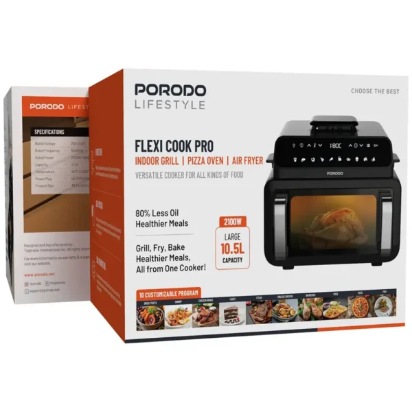 فر چندکاره پورودو لایف‌استایل Flexi Cook Pro مشکی - تصویر 2