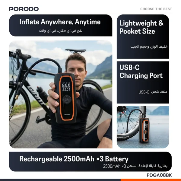 کمپرسور باد شارژی پورودو مدل Voltair ۷۵۰۰ میلی‌آمپر با نمایشگر فشار - تصویر 7