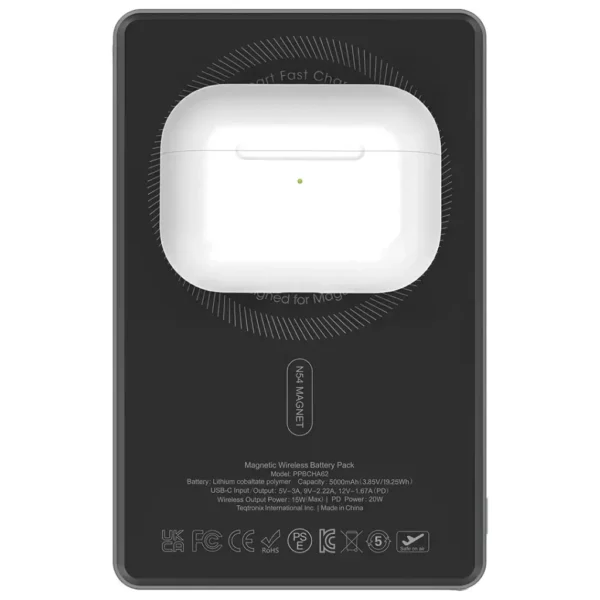 پاوربانک مغناطیسی پاورولوژی MagVolt 5000mAh مدل PPBCHA62BK - تصویر 2
