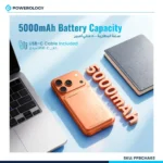 پاوربانک مگ‌سیف فوق باریک پاورولوژی ظرفیت 5000 میلی‌آمپرساعت - تصویر 6