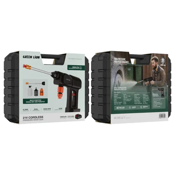 کارواش شارژی گرین لاین 21V مدل GN21VCPRWGNBK با موتور 240W - تصویر 3