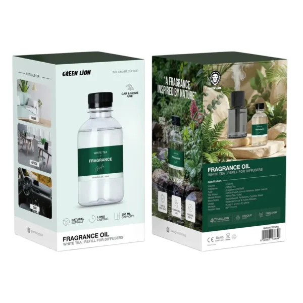 روغن خوشبوکننده گرین لاین White Tea و ریفیل دیفیوزر 250 میلی‌لیتر – شفاف - تصویر 2