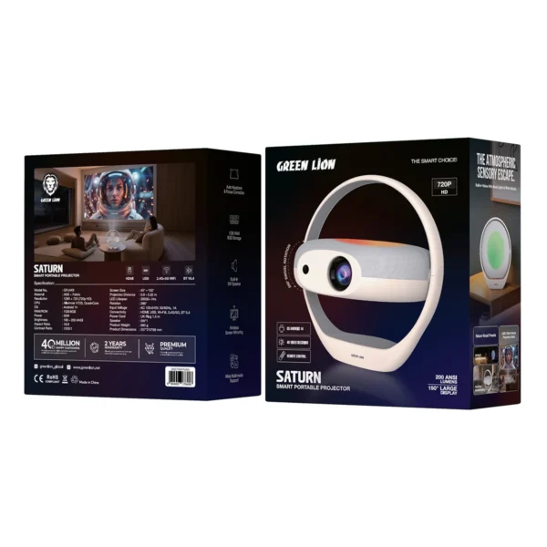 پروژکتور هوشمند گرین لاین Saturn مدل GNSTRNPRJBG با رزولوشن 720p و اندروید 14 - تصویر 2