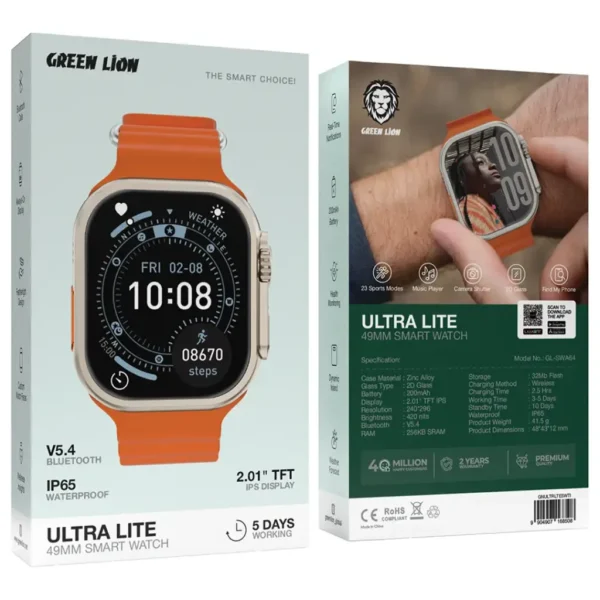 ساعت هوشمند گرین لاین Ultra Lite 49mm | GNULTRLTESWBK - تصویر 3
