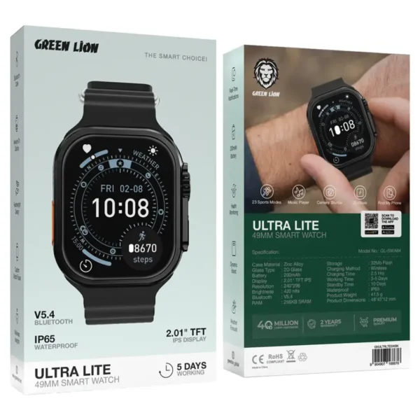 ساعت هوشمند گرین لاین Ultra Lite 49mm | GNULTRLTESWBK - تصویر 4