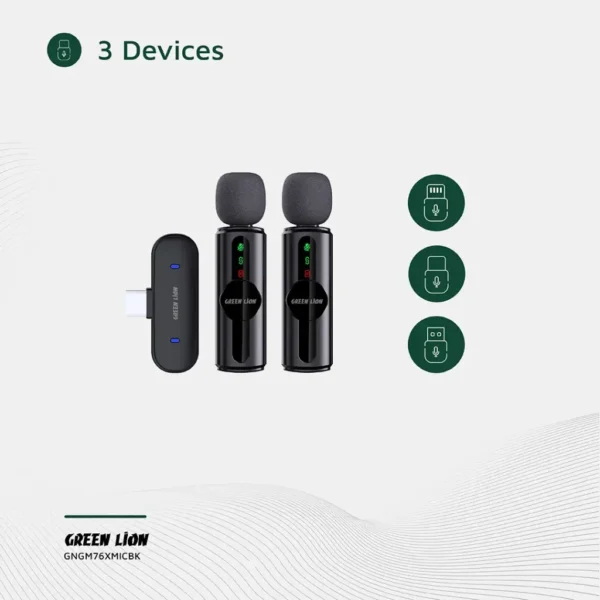 میکروفون بی‌سیم گرین لاین GM-76X با حذف نویز 3 سطحی - تصویر 4