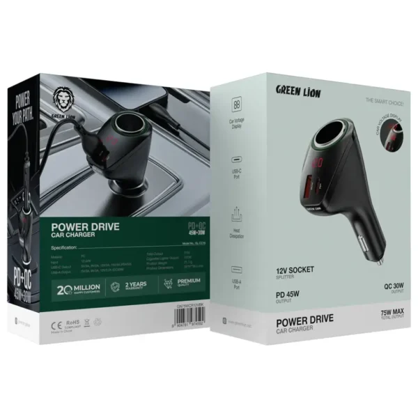 شارژر فندکی گرین لاین Power Drive 75W خودرو - تصویر 2